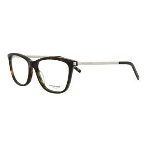 Saint Laurent Womens Square/Rectangle Havana Silver Transparent Fashion